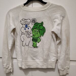 Vintage 1984 Pillsbury Dough Boy And Little Green Sprout Promotional Sweatshirt